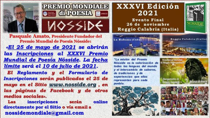 SE ABREN LAS INSCRIPCIONES DEL XXXVI PREMIO NÓSSIDE 2021